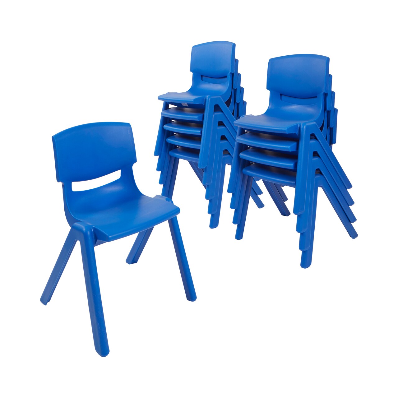 Plastic Classroom Stack Chairs, Indoor/Outdoor Seats for Kids, 12in Seat Height